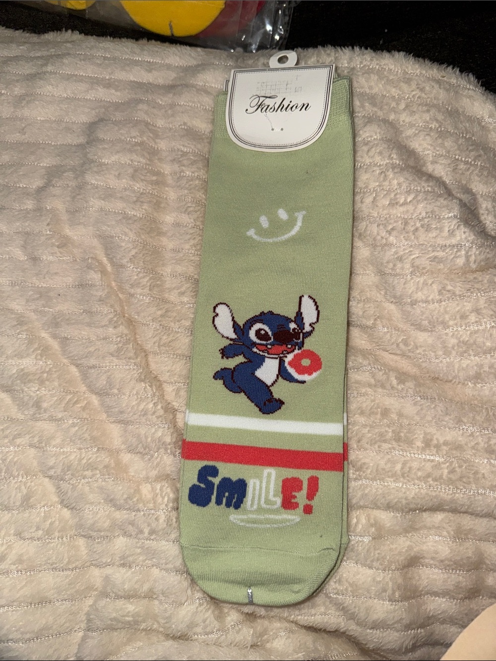 Stitch NWT Cute Cartoon Dog Crew Socks - Pastel Green, Pink, Blue, Peach - Picture 5 of 5